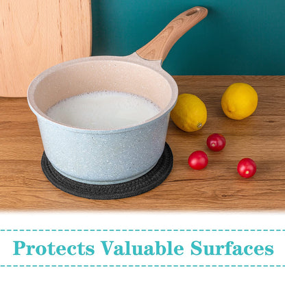 Heat-Resistant Trivet Set for Hot Pots &amp; Pans with Storage Basket