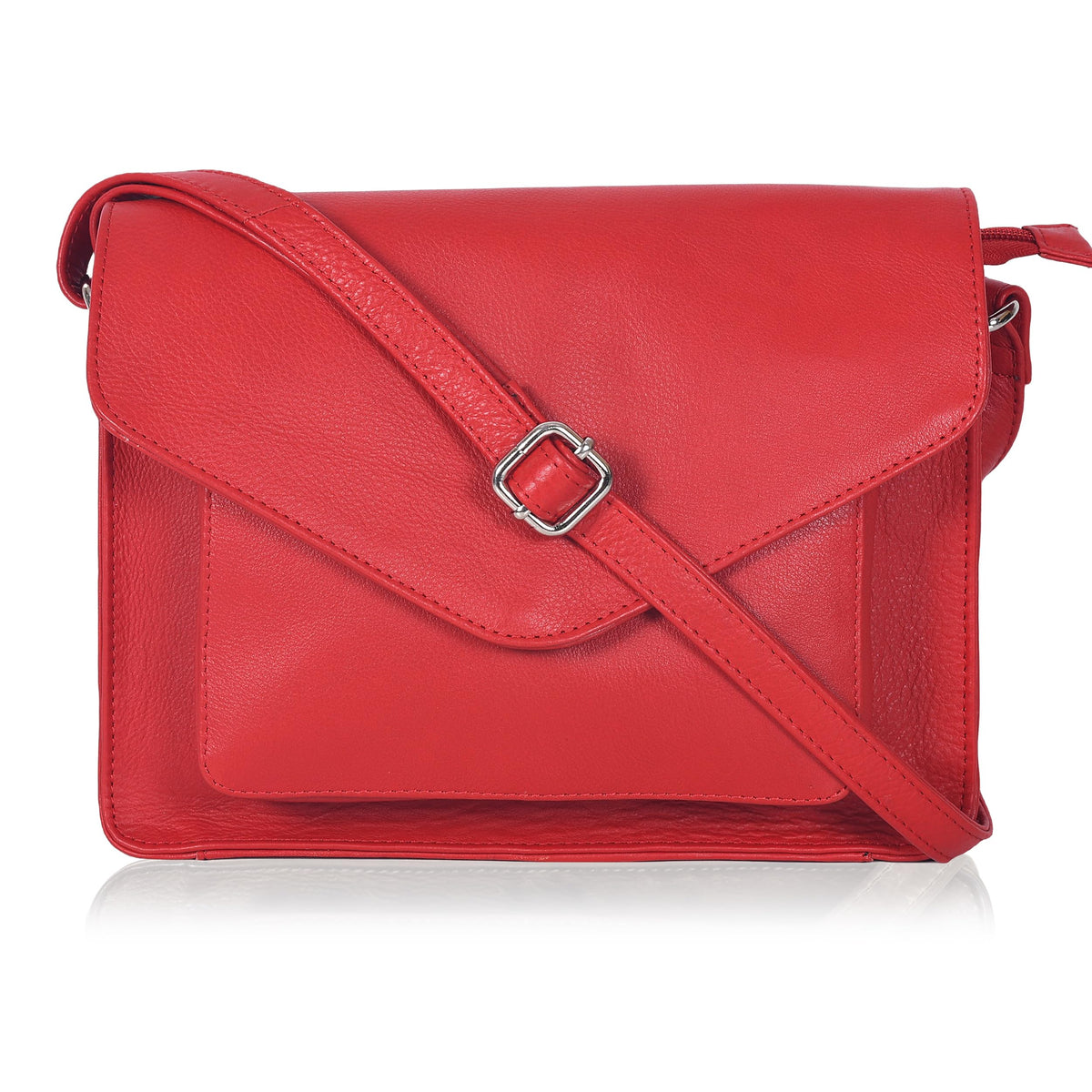 Leather Flapover Crossbody Handbag Purse for Women with Adjustable Strap &amp; Overflap Snap Closure Tote/Bag