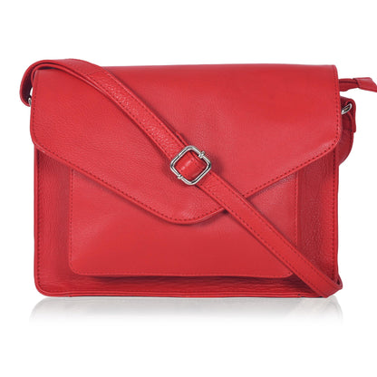Leather Flapover Crossbody Handbag Purse for Women with Adjustable Strap &amp; Overflap Snap Closure Tote/Bag