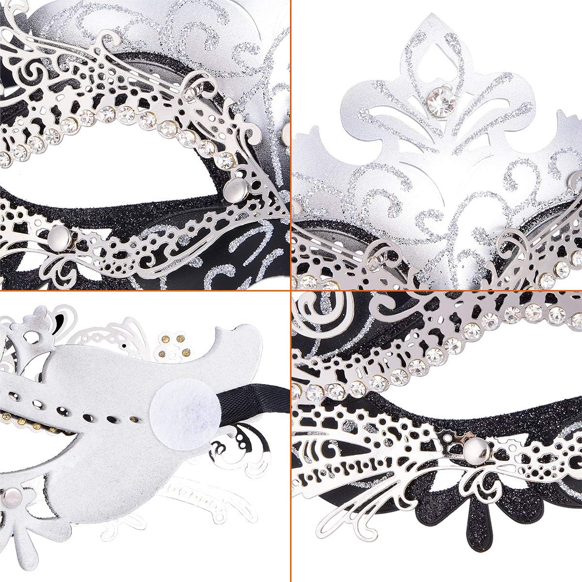 Masquerade Masks - Elegant Mardi Gras Party Masks - Premium Decorative Masks for Women and Men