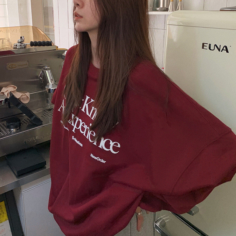 Fleece-Lined Loose Casual Pullover
