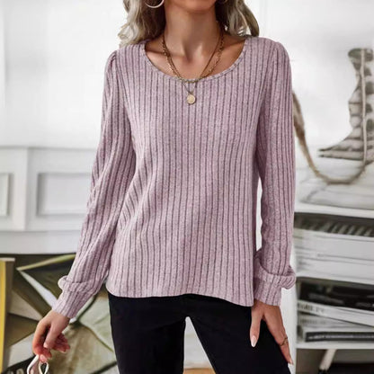 Casua Relaxed-fit Solid-color V-neck Sweater