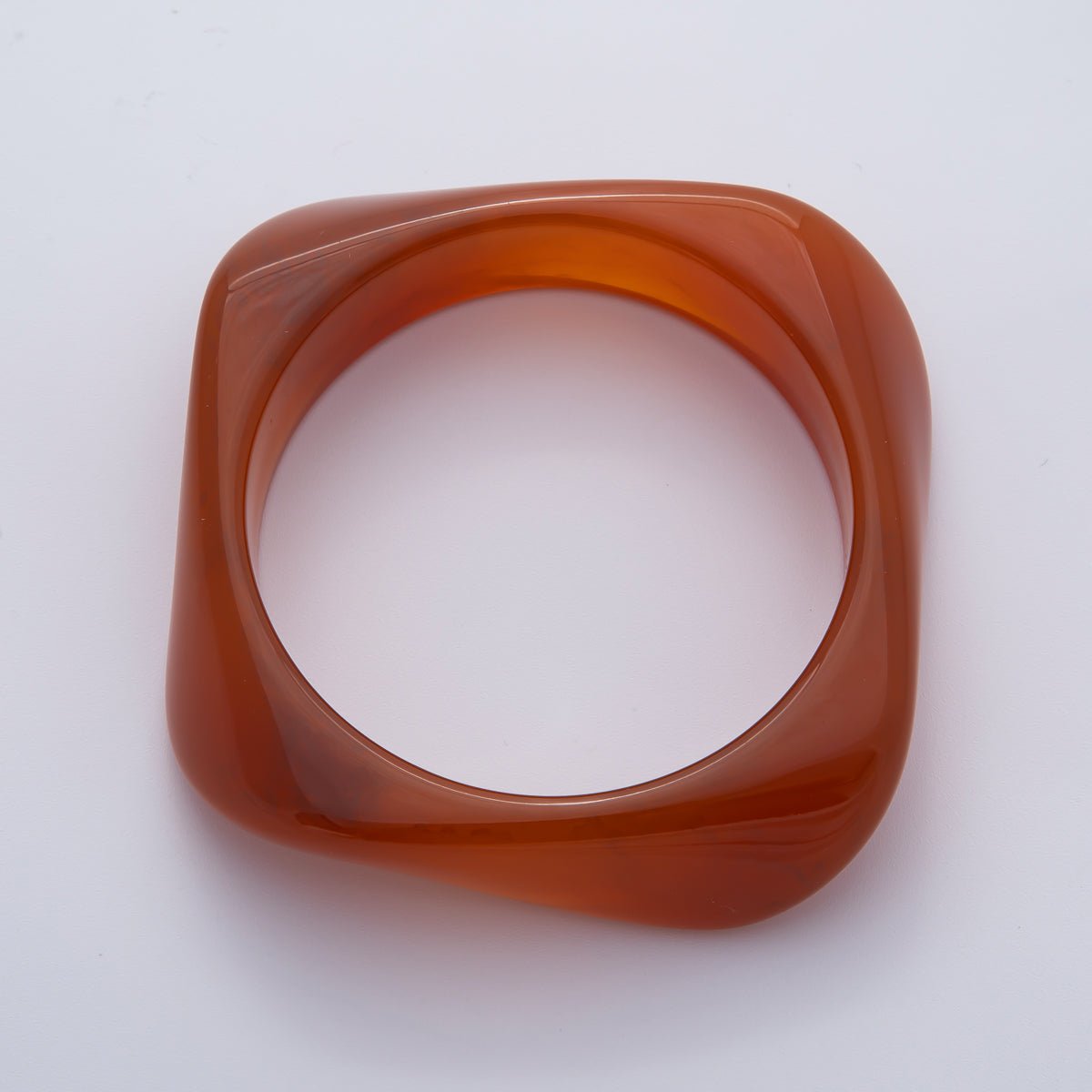 82mm Brown, Green, Red Resin Minimalist Square Bangle Bracelet tortoise | WA-1122