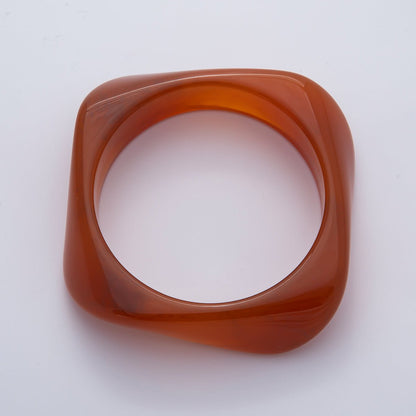 82mm Brown, Green, Red Resin Minimalist Square Bangle Bracelet tortoise | WA-1122
