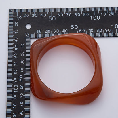 82mm Brown, Green, Red Resin Minimalist Square Bangle Bracelet tortoise | WA-1122