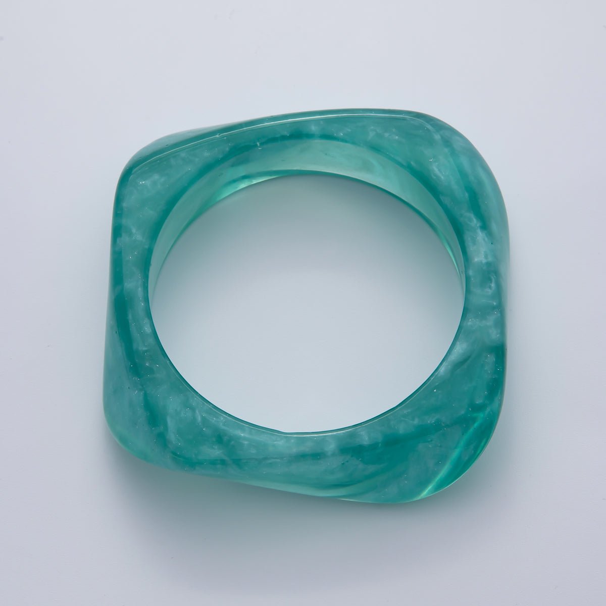 82mm Brown, Green, Red Resin Minimalist Square Bangle Bracelet tortoise | WA-1122