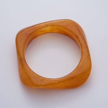 82mm Brown, Green, Red Resin Minimalist Square Bangle Bracelet tortoise | WA-1122