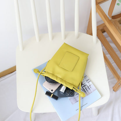 Soft PU Cute Mini Mobile Phone Bag - Fashionable Pleated Shoulder Women&
