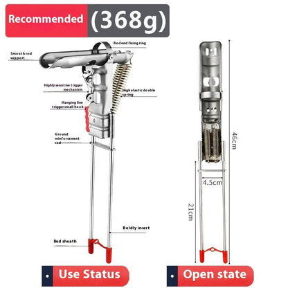 Fishing Rod Holder Spring Automatic Full Stainless Steel Adjustable Sensitivity Folding Fishing Accessories Bracket