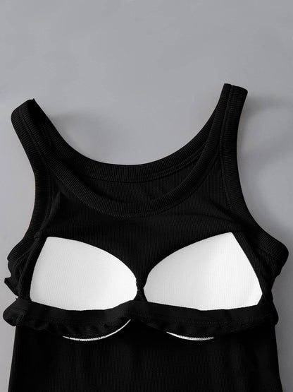 Round Neck Tank with Bra for Everyday Comfort Wear