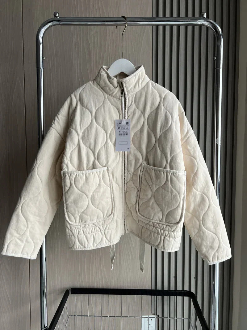 New Arrival Womens Diamond-quilted Cotton Jacket