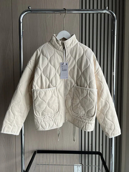 New Arrival Womens Diamond-quilted Cotton Jacket