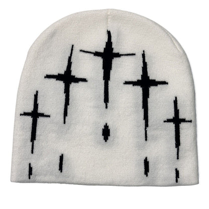 Starry Y2K Trendy Retro Knit Unisex Cross Knit Cap