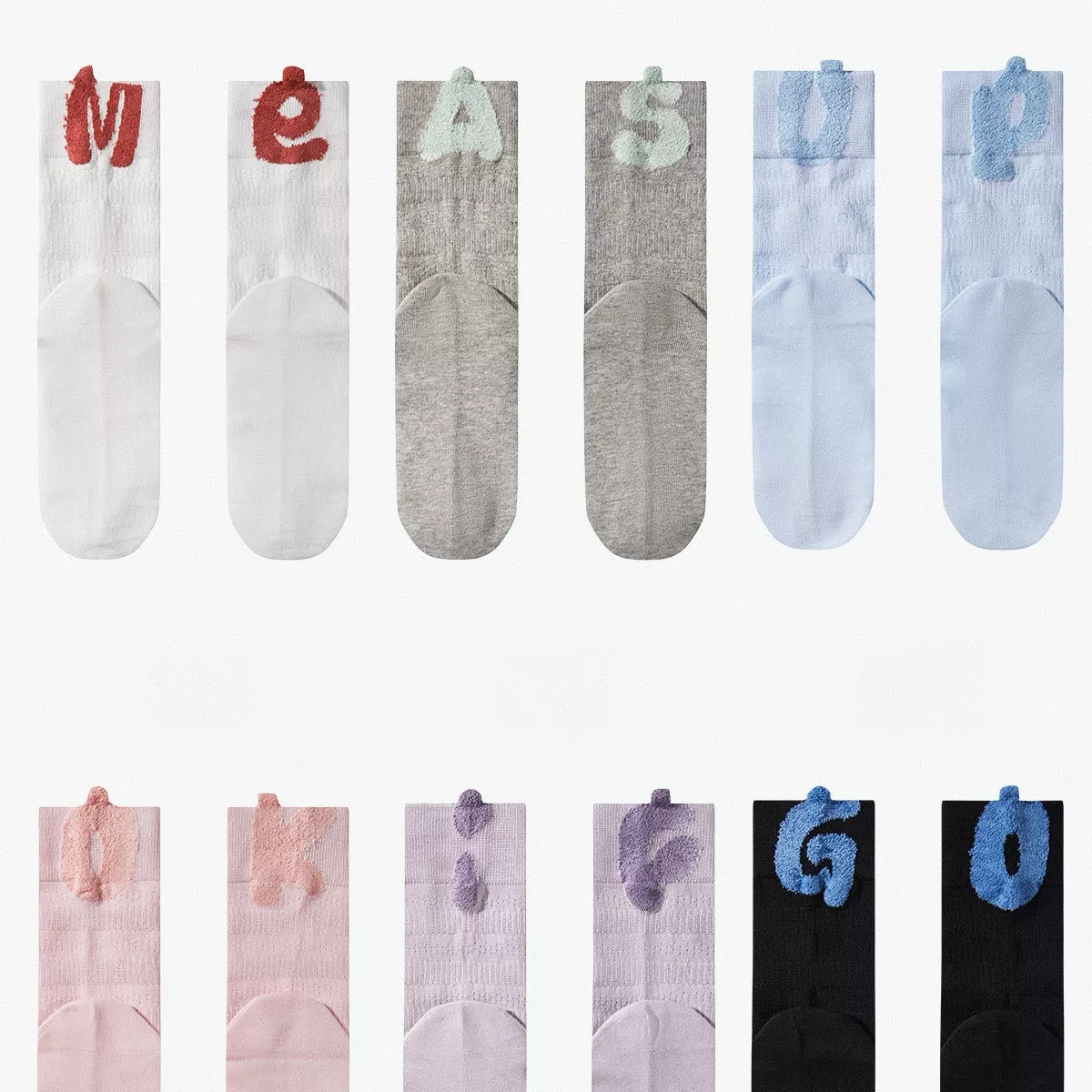 Breathable Letter Crew Socks