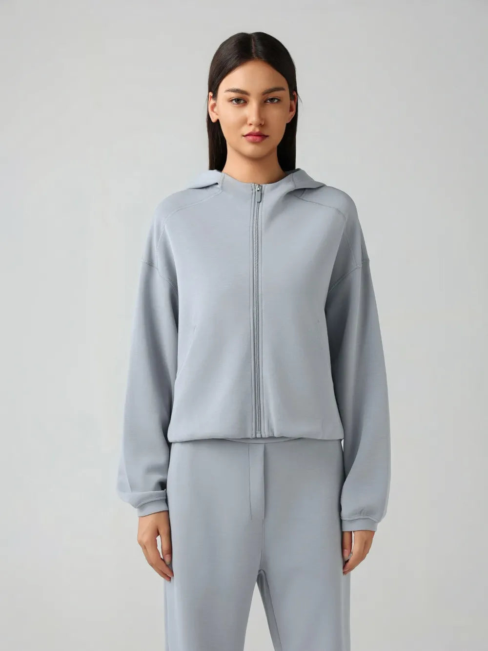 Millennia Zip Up Dropped Shouder Active Hooded