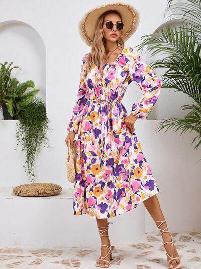 Stylish Printed Long Sleeve Midi Dress for All Occasions