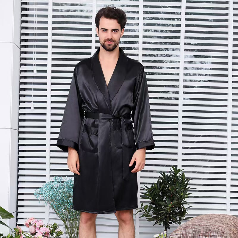 Mens Summer Silk Shorts And Nightgown