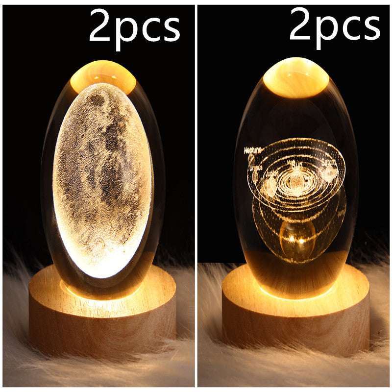LED Galaxy Crystal Ball 3D Moon Lamp