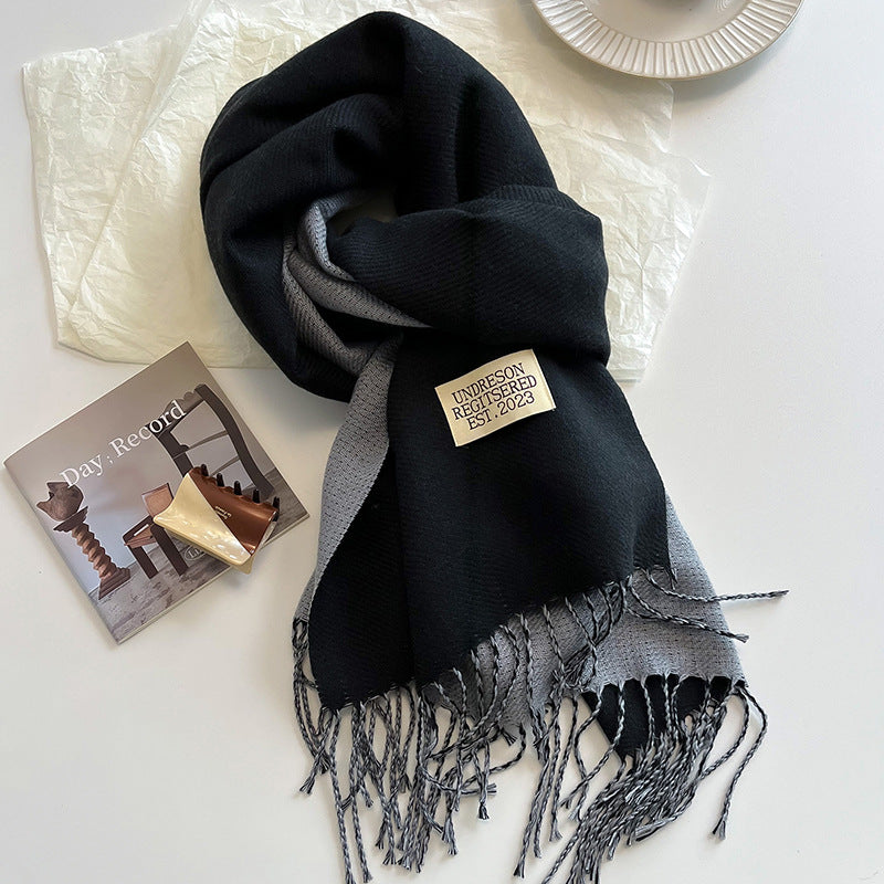 Double-sided Artificial Cashmere Scarf Women&