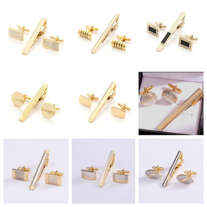 Mens Formal Business Cufflinks And Tie Clip Set