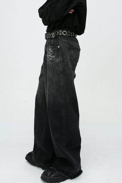 Raw Hem Jeans With Pockets For Effortless Style