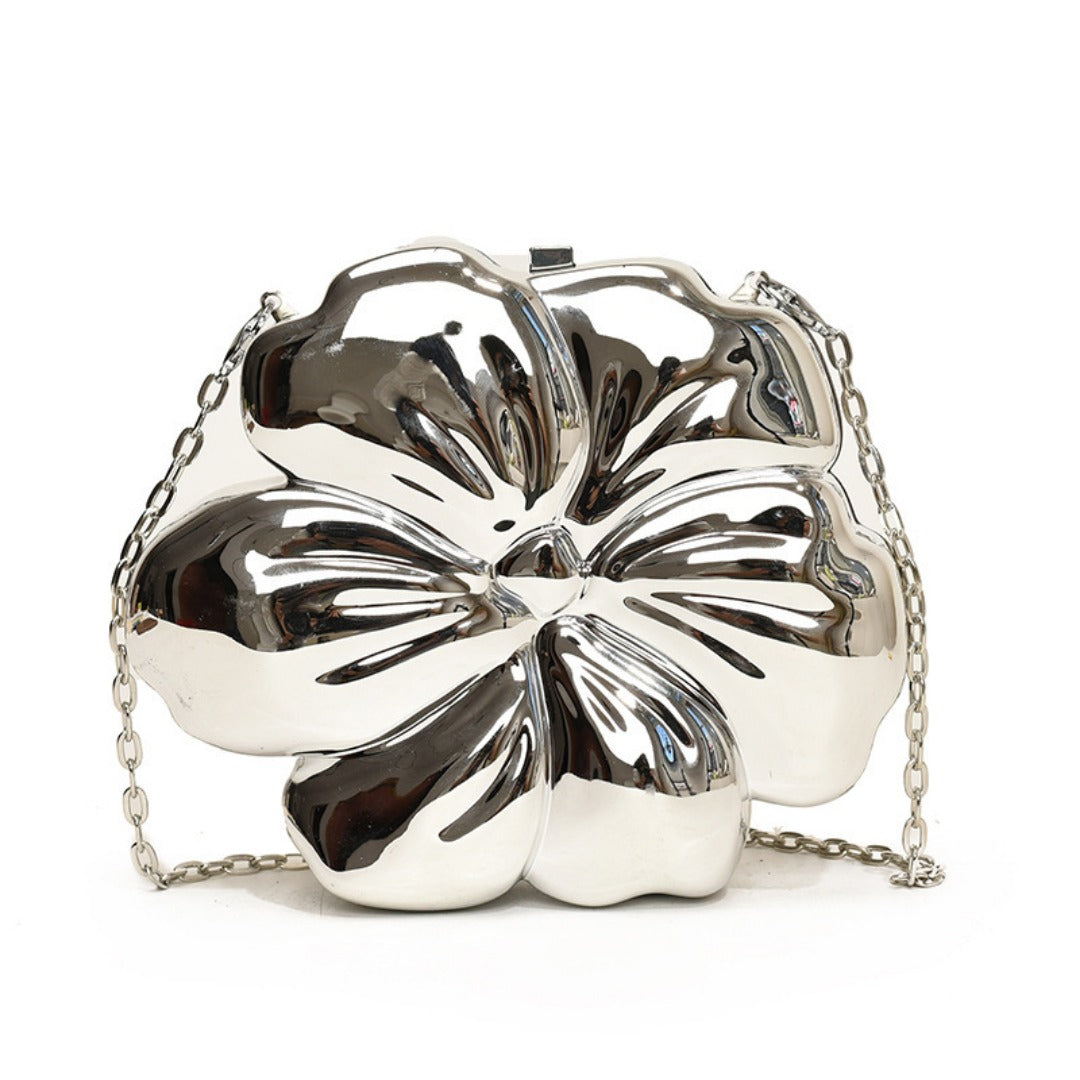 Elegant Flower Gold Acrylic Bag – Mini Dinner Bag &amp; Prom Bag for Weddings, Parties, and Evenings