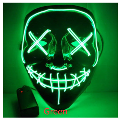 Black V Halloween Horror Glowing Mask