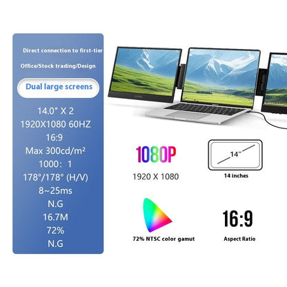 HD 14-inch Single-screen Dual-screen Office Display