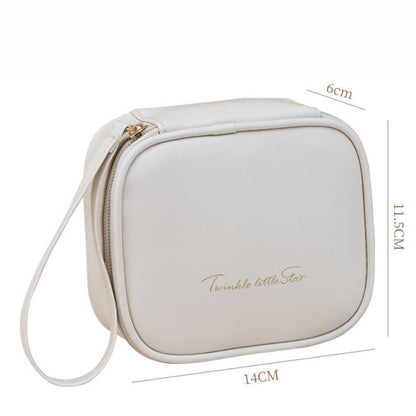 Portable PU Makeup Bags – Small Cream Lipstick Envelope Carry Cosmetic Bag for Students, Ideal for Sanitary Napkin and Small Storage Essentials