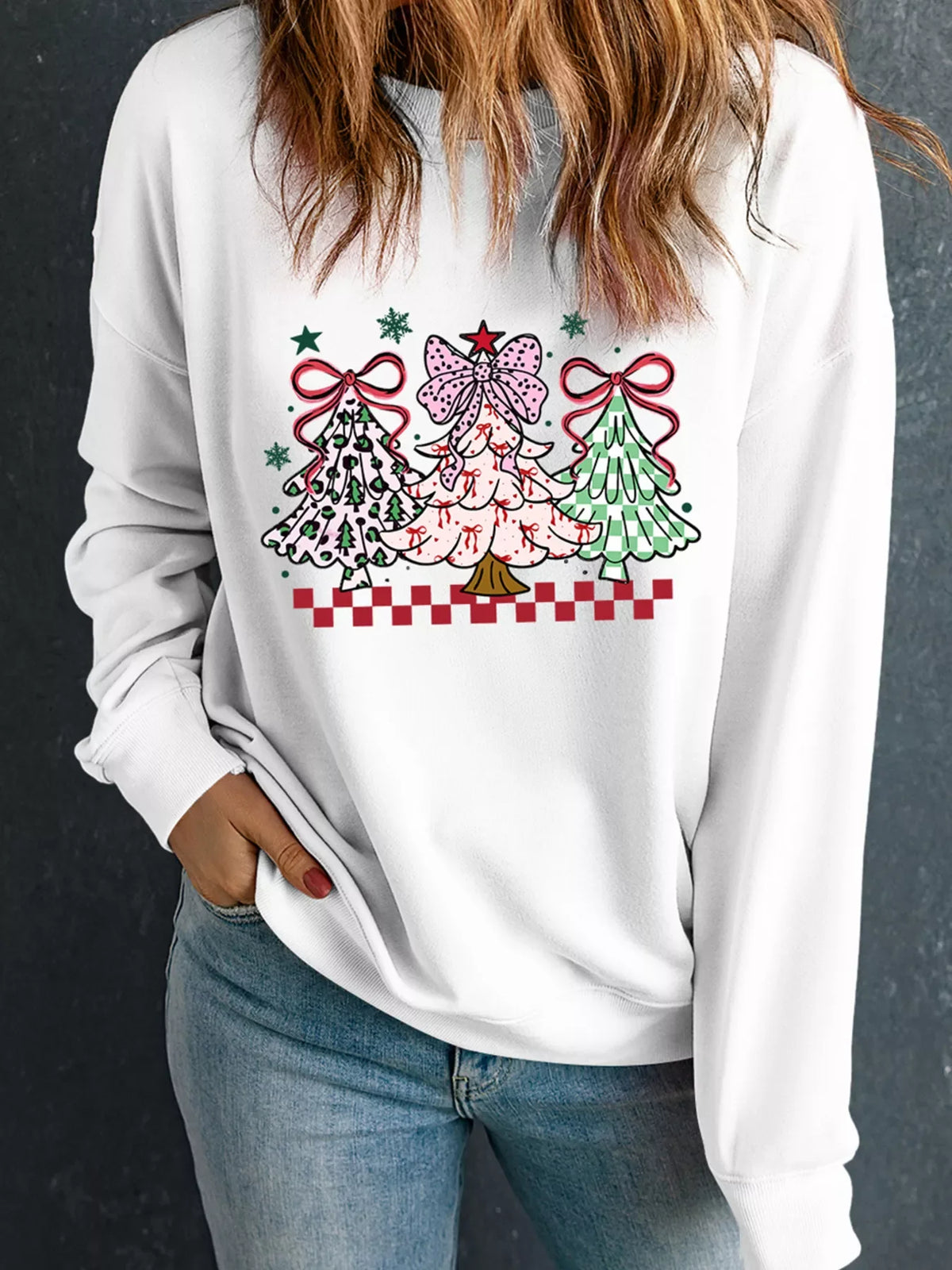 Christmas Tree Graphic Customized Holiday Sweatshirt
