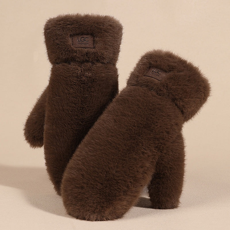 Plush Winter Warmth Fleece-lined Thickened Outdoor Cold-proof Windproof