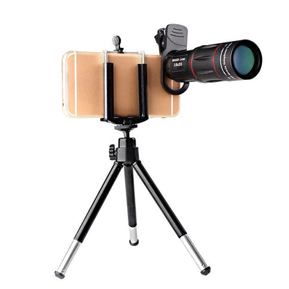Compatible 18X Telescope Zoom Mobile  Lens ForSamsung Smartphones Universal Clip Telefon Camera Lens With Tripod