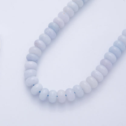 8.7mm Blue Chalcedony Rondelle Natural Gemstone Bead Strand Finding | WA-3998