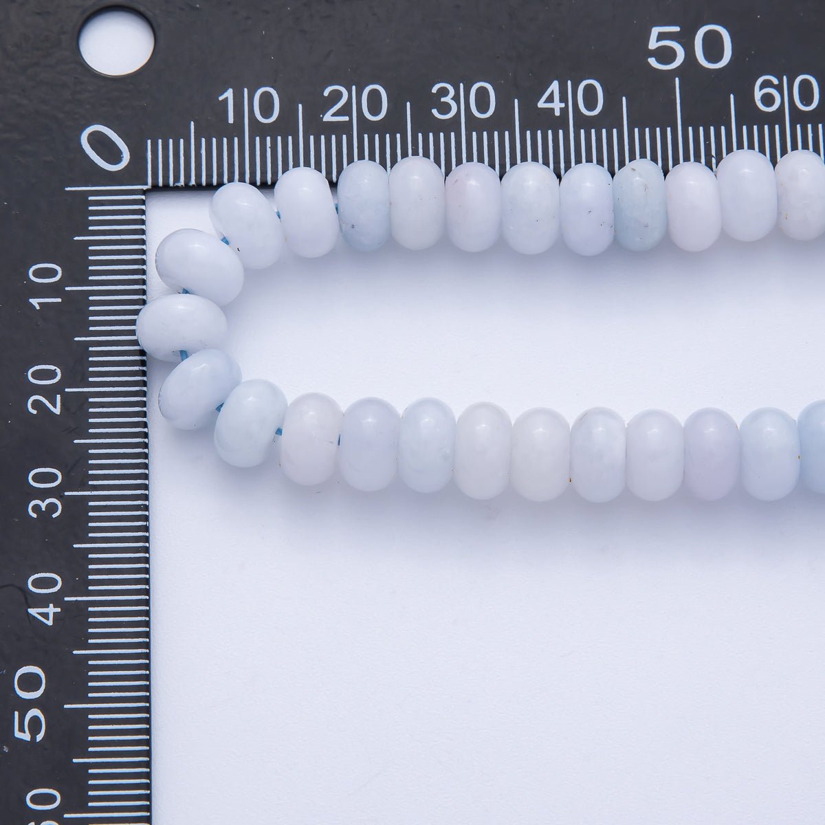8.7mm Blue Chalcedony Rondelle Natural Gemstone Bead Strand Finding | WA-3998