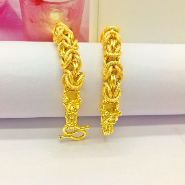 Gold Bracelet Men 24K Simulated Jewelry