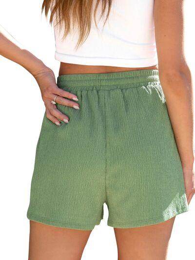 Drawstring High Waist Shorts with Pockets for Women