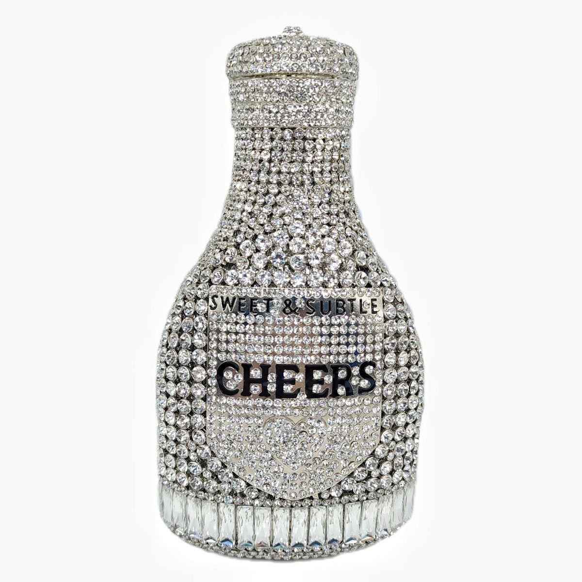 Champagne Bottle Rhinestone Evening Clutch Women&