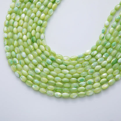 8.8mm x 5.8mm Sphere Dyed Shell Pearl Gemstone Bead Strands Finding | WA-03296 ~ WA-03301