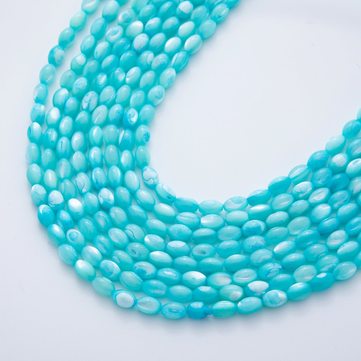 8.8mm x 5.8mm Sphere Dyed Shell Pearl Gemstone Bead Strands Finding | WA-03296 ~ WA-03301