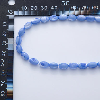 8.8mm x 5.8mm Sphere Dyed Shell Pearl Gemstone Bead Strands Finding | WA-03296 ~ WA-03301