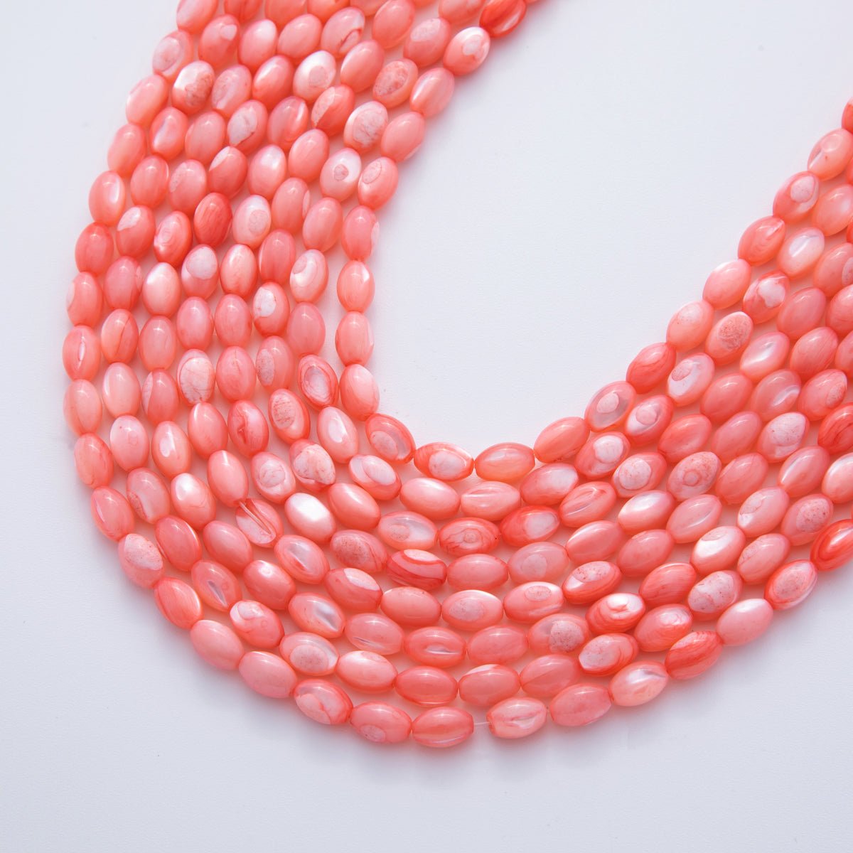 8.8mm x 5.8mm Sphere Dyed Shell Pearl Gemstone Bead Strands Finding | WA-03296 ~ WA-03301