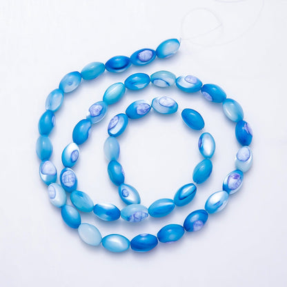 8.8mm x 5.8mm Sphere Dyed Shell Pearl Gemstone Bead Strands Finding | WA-03296 ~ WA-03301