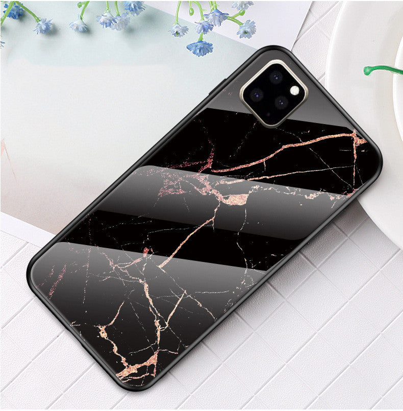Marbled glass phone case