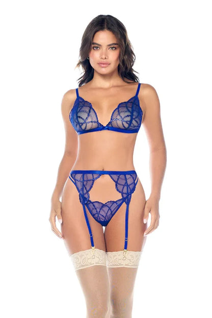 Mapale Sapphire Kiss Sheer 3 Piece Lingerie Set