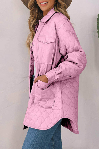 Snap Down Collared Winter Coat for Stylish Warmth