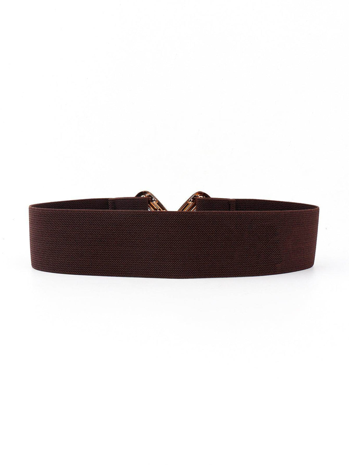 Geometric Buckle Elastic Wide Belt for Stylish Comfort