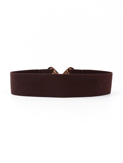 Geometric Buckle Elastic Wide Belt for Stylish Comfort