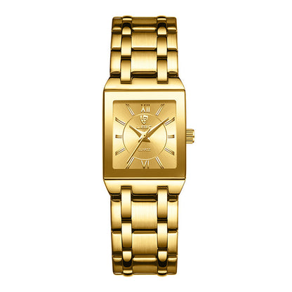 Business Style Steel Strap Couple Watch Square