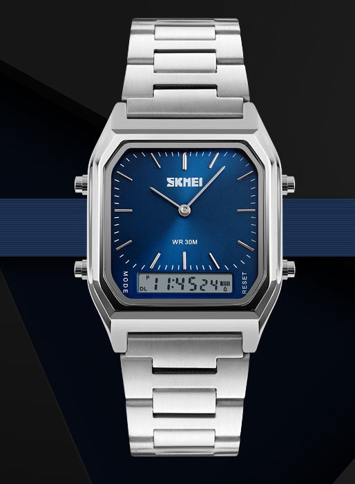 Retro Classic Business Steel Strap Electronic Watch