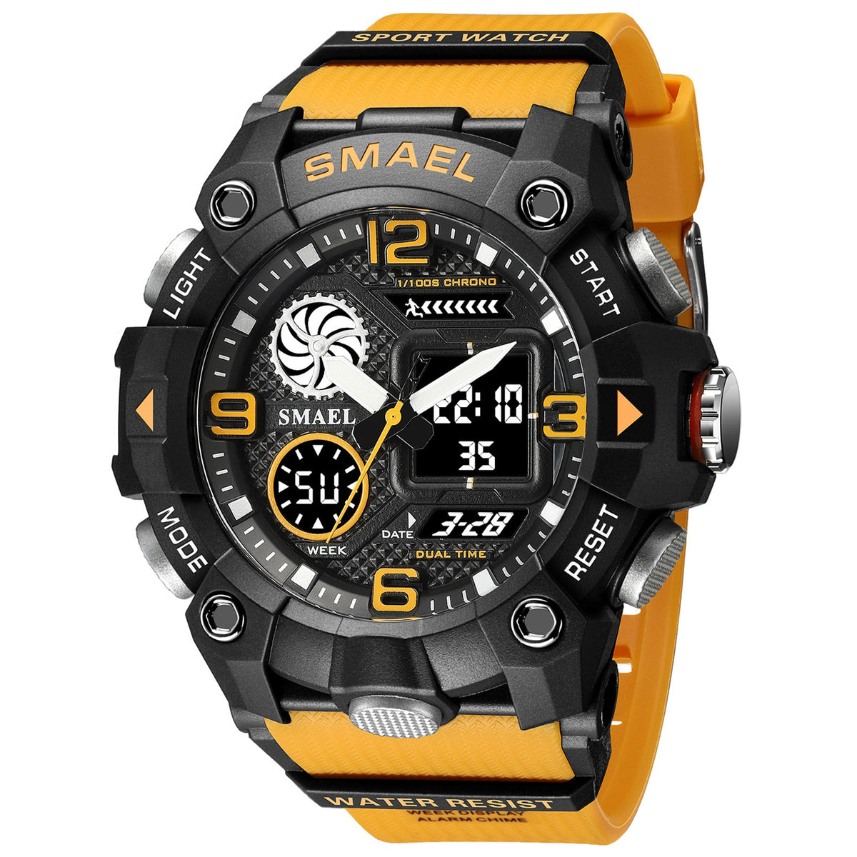 Sport Watch For Men WIth  Dual Time Waterproof 50M Miliatry Watches Chronograph Alarm Army Wristwatch